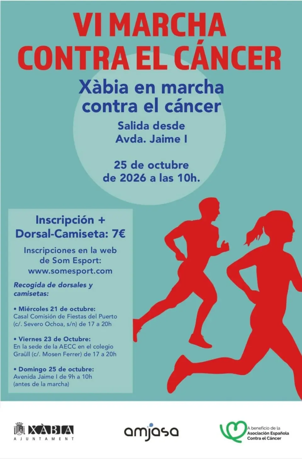 Xàbia celebrerà in ottobre la sesta Marcia contro il Cancro dell'AECC