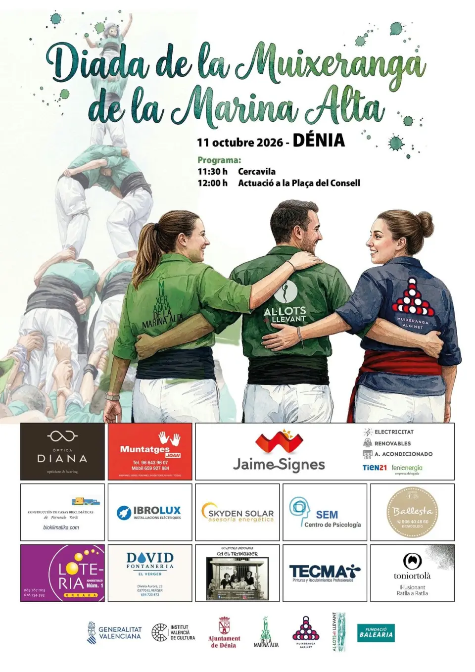 Dénia ospita la sua prima Diada della Muixeranga con colles invitate da Maiorca e Alginet