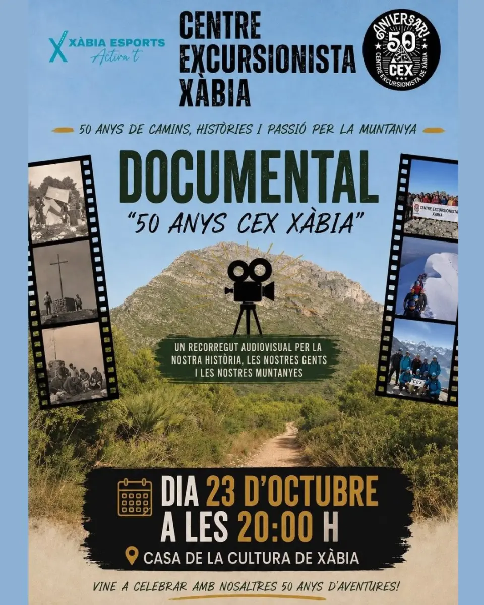 Il Centre Excursionista di Xàbia presenta un documentario per i suoi 50 anni